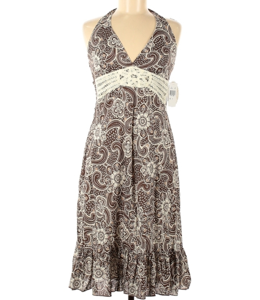 Speechless Halter Dress with Crochet detail at waist.